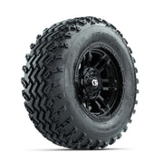 GTW® Shogun Gloss Black 12 in Wheels with 23X10.00-12 Rogue All-Terrain Tires – Full Set
