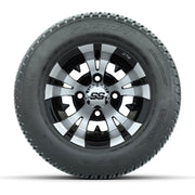 GTW Vampire Black and Machined 10 in Wheels with 18in Fusion Street Tires – Set of 4