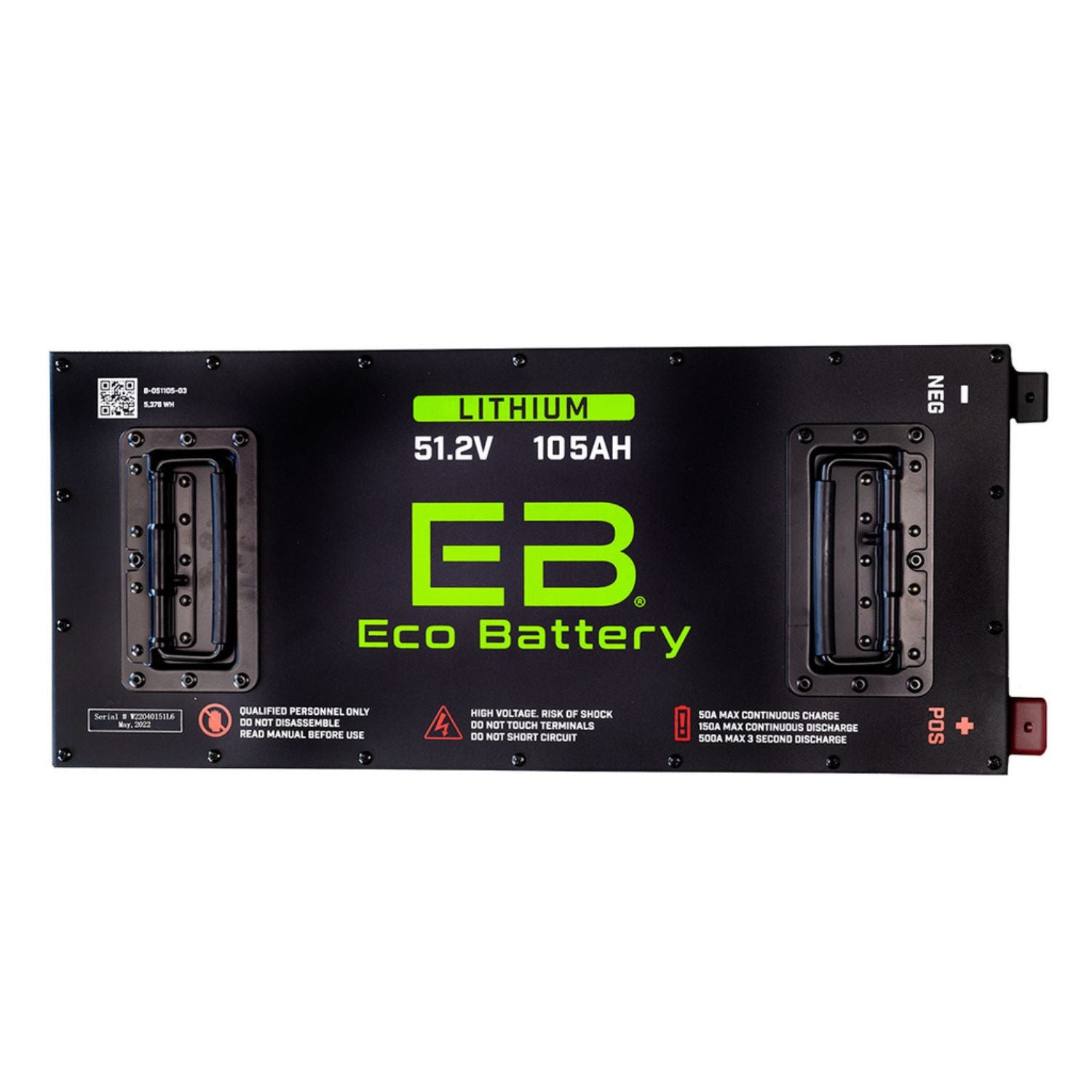 Eco Battery 48V - 105AH Gen3 "Skinny" Lithium Battery Combo - EZGO RXV w/ Metal Battery Tray