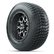 GTW® Vortex 2 Matte Gray/Machined 12 in Wheels with 255/50-12 Excel Classic Street Tires – Full Set