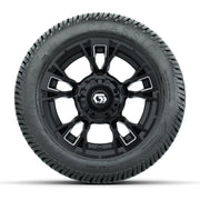 GTW® Vandal Matte Black/Machined 12 in Wheels with 215/40-12 Excel Classic Street Tires – Full Set