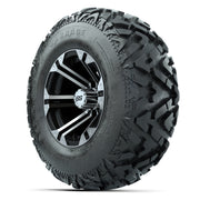 GTW® Specter Black/Machined 12 in Wheels with 25X10-12 Barrage Mud Tires – Full Set