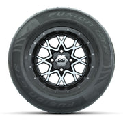GTW® Vortex 2 Matte Gray/Machined 12 in Wheels with 255/55-R12 Fusion GTR Steel Belt Radial Street Tires – Full Set