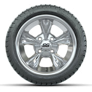 GTW® Godfather Chrome 12 in Wheels with 215/35-12 Mamba Street Tires – Full Set