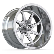 Reaper Ultra-Wide 15 inch GTW golf cart wheel - Chrome
