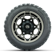 GTW® Nexus Black with Bronze Face 12 in Wheels with 20X10-12 Nomad Steel Belt Radial All-Terrain Tires – Full Set