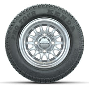 GTW Medusa Silver/Machined 10 in Wheels with 205/50-10 Kenda Pro Tour Street Tires – Full Set