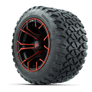 GTW® Spyder Black/Red 12 in Wheels with 20X10-12 Nomad Steel Belt Radial All-Terrain Tires – Full Set