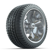GTW® Godfather Chrome 12 in Wheels with 205/30-12 Fusion Street Tires – Full Set