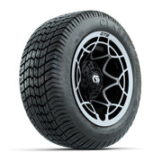 GTW® Nexus Black/Silver 12 in Wheels with 215/40-12 Excel Classic Street Tires – Full Set
