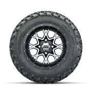 GTW Vortex Machined/Matte Grey 12 in Wheels with 22x11.00-12 Rogue All Terrain Tires – Full Set
