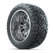 GTW Viper Chrome 15 in Wheels with 23X10-R15 Maverick Steel Belted Radial All-Terrain Tires – Full Set