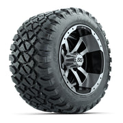 GTW® Storm Trooper Black/Machined 12 in Wheels with 22X11-R12 Nomad Steel Belt Radial All-Terrain Tires – Full Set