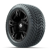 GTW® Vandal Matte Black/Machined 12 in Wheels with 215/35-12 Mamba Street Tires – Full Set