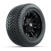 GTW® Shogun Gloss Black 12 in Wheels with 215/35-12 Mamba Street Tires – Full Set