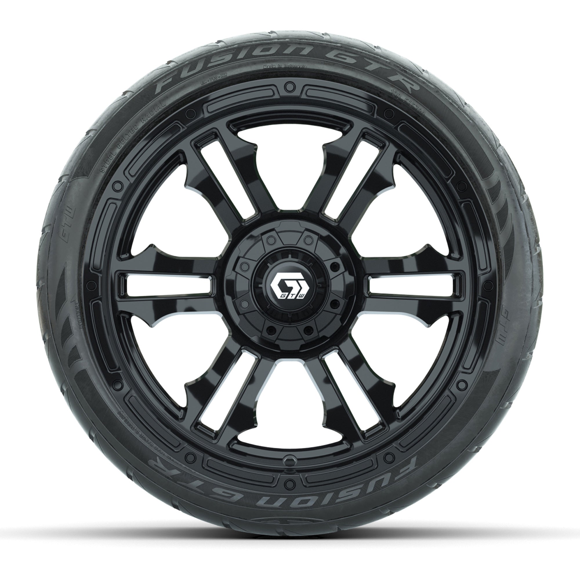 GTW® Shogun Gloss Black 15 in Wheels with 215/40-R15 Fusion  - 3/4 view