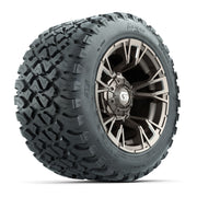 GTW® Vandal Bronze/Machined 12 in Wheels with 20X10-12 Nomad Steel Belt Radial All-Terrain Tires – Full Set