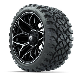 Set of (4) 15 in GTW® Stellar Machined & Black Wheels with 23x10-R15 Nomad All-Terrain Tire