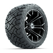 GTW Spyder Black/Machined 12 in Wheels with 215/40-R12 Maverick Low-Profile All-Terrain Tires – Full Set