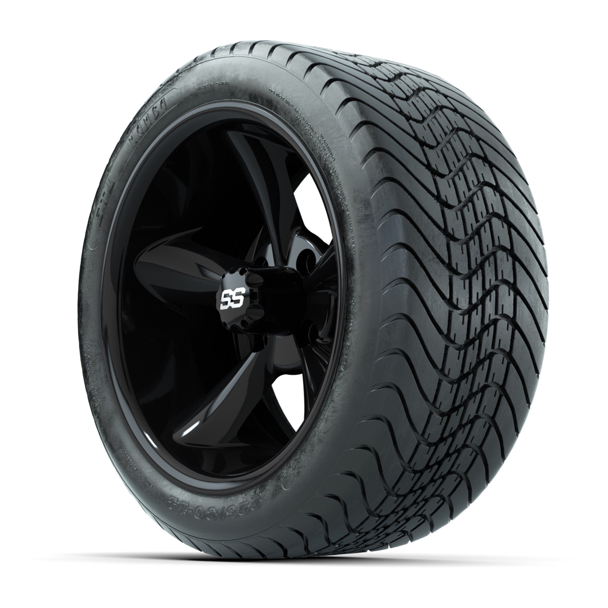 Set of (4) 14 in GTW Godfather Wheels with 225/30-14 Mamba S - 3/4 view