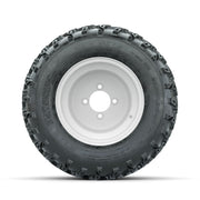 GTW Steel White 3:5 Offset 10 in Wheels with 20x10.00-10 Rogue All Terrain Tires – Full Set