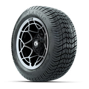 GTW® Nexus Black/Silver 12 in Wheels with 215/40-12 Excel Classic Street Tires – Full Set