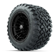 GTW® Boost Gloss Black 12 in Wheels with 22X11-R12 Nomad Steel Belt Radial All-Terrain Tires – Full Set