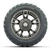 GTW® Vandal Bronze/Machined 12 in Wheels with 22X11-R12 Nomad Steel Belt Radial All-Terrain Tires – Full Set