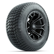 GTW® Spyder Matte Gray/Machined 12 in Wheels with 255/50-12 Excel Classic Street Tires – Full Set