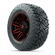 GTW Stealth Gloss Black/Red 12 in Wheels with 23x10.00-R12 Maverick All-Terrain Tires – Full Set
