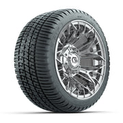 GTW® Stellar Chrome 12 in Wheels with 205/30-12 Fusion Street Tires – Full Set