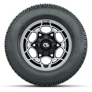 GTW® Nexus Black/Silver 12 in Wheels with 255/50-12 Excel Classic Street Tires – Full Set