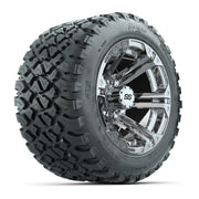 GTW® Specter Chrome 12 in Wheels with 20X10-12 Nomad Steel Belt Radial All-Terrain Tires – Full Set