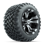GTW® Vampire Black/Machined 12 in Wheels with 22X11-R12 Nomad Steel Belt Radial All-Terrain Tires – Full Set