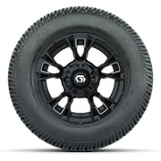 GTW® Vandal Matte Black/Machined 12 in Wheels with 255/50-12 Excel Classic Street Tires – Full Set