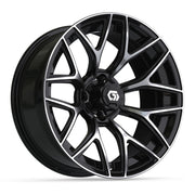 Monaco 16 inch GTW golf cart wheel - Black / Machined