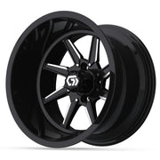 Reaper Ultra-Wide 15 inch GTW golf cart wheel - Black / Silver