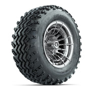 GTW® Boost Chrome 12 in Wheels with 23X10.00-12 Rogue All-Terrain Tires – Full Set