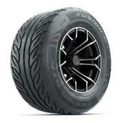 GTW® Spyder Matte Black/Bronze 12 in Wheels with 255/55-R12 Fusion GTR Steel Belt Radial Street Tires – Full Set