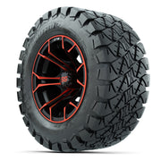 GTW® Spyder Black/Red 12 in Wheels with 22X10-12 Timberwolf All-Terrain Tires – Full Set