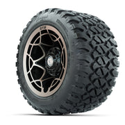 GTW® Nexus Black with Bronze Face 12 in Wheels with 20X10-12 Nomad Steel Belt Radial All-Terrain Tires – Full Set