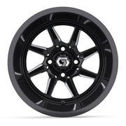 Reaper Ultra-Wide 14 inch GTW golf cart wheel - Black / Silver