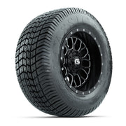 GTW® Helix Black/Machined 12 in Wheels with 255/50-12 Excel Classic Street Tires – Full Set