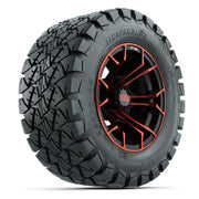 GTW® Spyder Black/Red 12 in Wheels with 22X10-12 Timberwolf All-Terrain Tires – Full Set