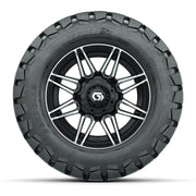 GTW® Stealth Black/Machined 12 in Wheels with 22x10-12 Timberwolf All-Terrain Tires – Full Set