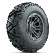 GTW® Shogun Gunmetal 12 in Wheels with 25X10-12 Barrage Mud Tires – Full Set