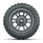 GTW® Shogun Gunmetal 12 in Wheels with 20X10-12 Nomad Steel Belt Radial All-Terrain Tires – Full Set
