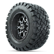 GTW® Vortex 2 Matte Gray/Machined 12 in Wheels with 22X10-12 Timberwolf All-Terrain Tires – Full Set