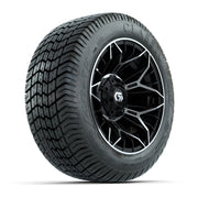 GTW® Stellar Black/Machined 12 in Wheels with 215/40-12 Excel Classic Street Tires – Full Set