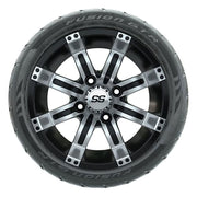 GTW 12 inch Tempest machined black wheels with Fusion street tires - Set of Four
